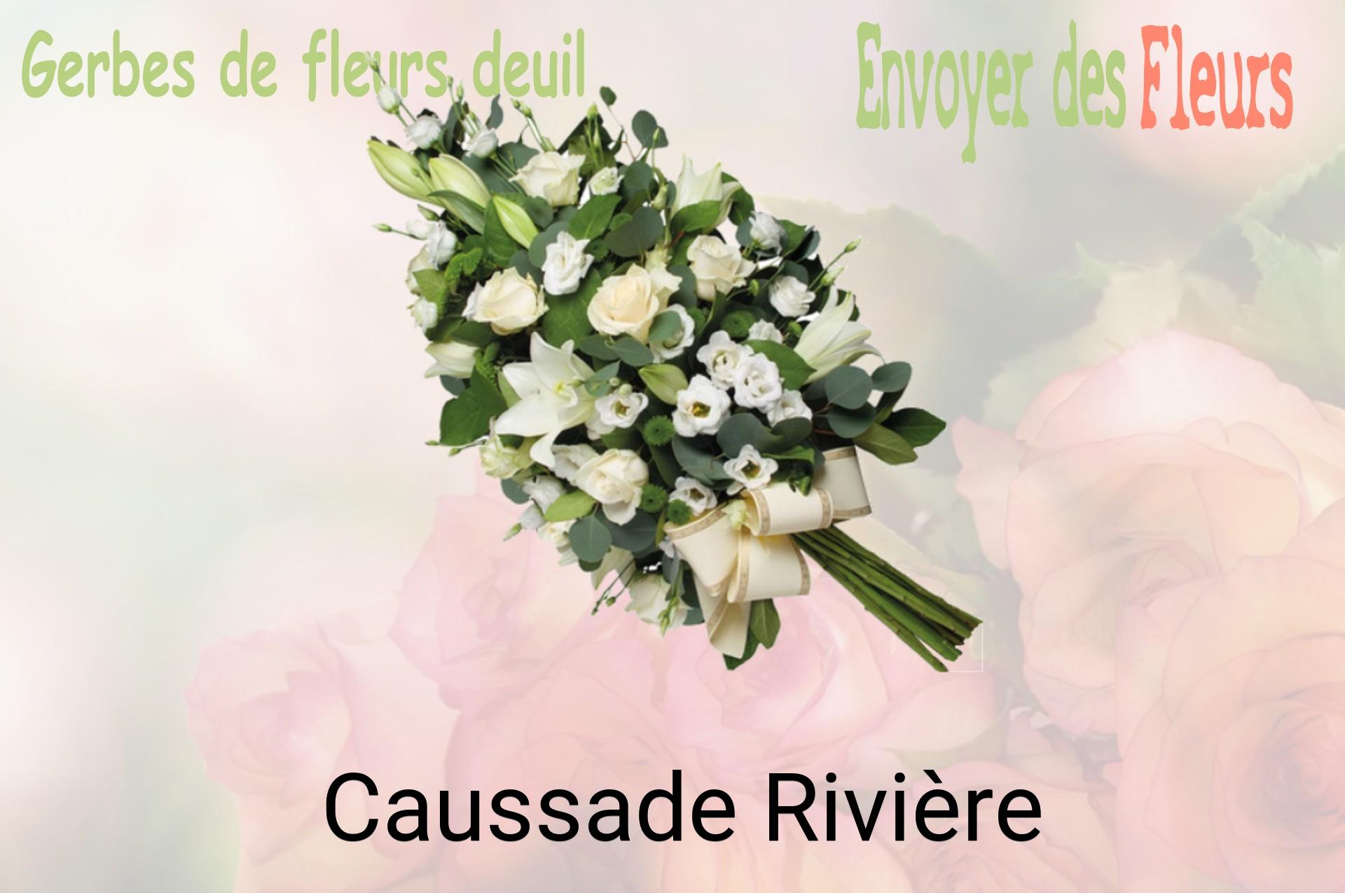 Gerbe de fleurs de deuil livrée à Caussade-Rivière